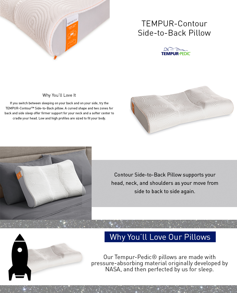 TempurPedic Contour Standard Side to Back Bed Pillow15452115 The